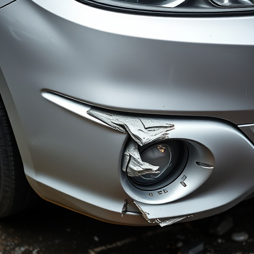 damaged car bumper