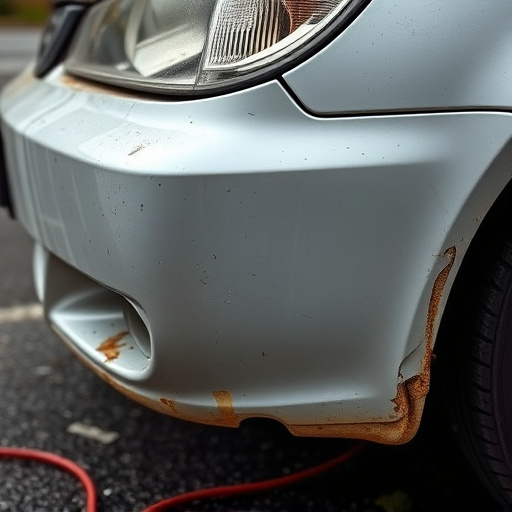 damaged car bumper
