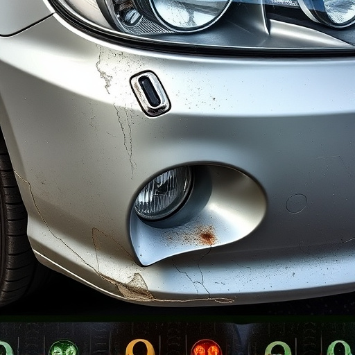 damaged car bumper