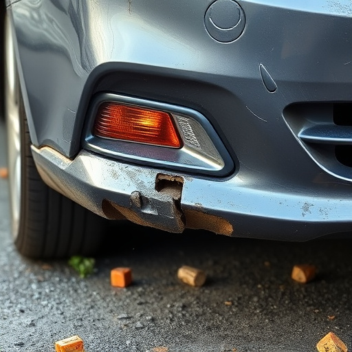 damaged car bumper