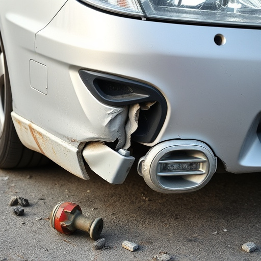 damaged car bumper
