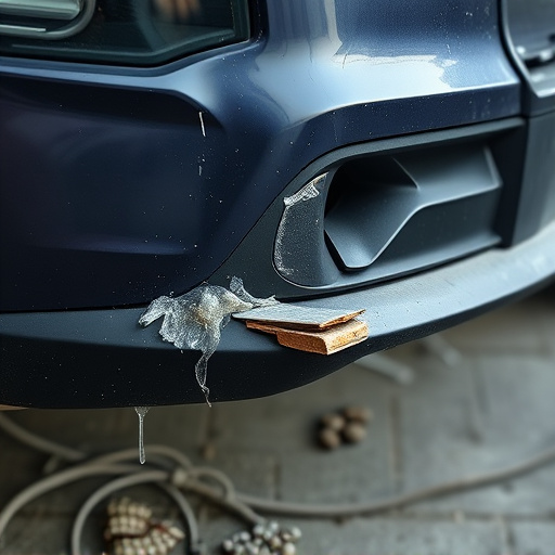 damaged car bumper