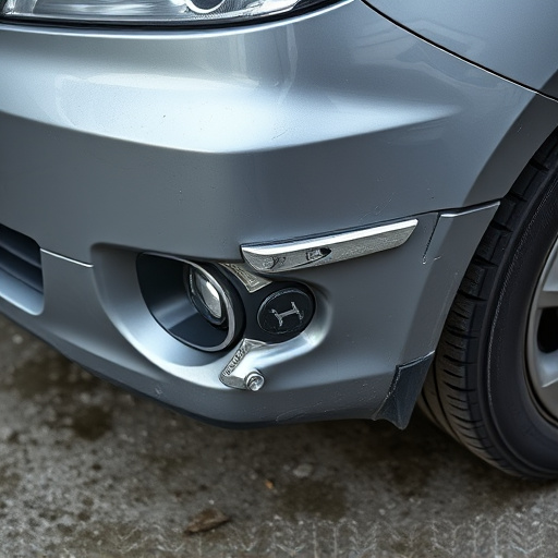 damaged car bumper