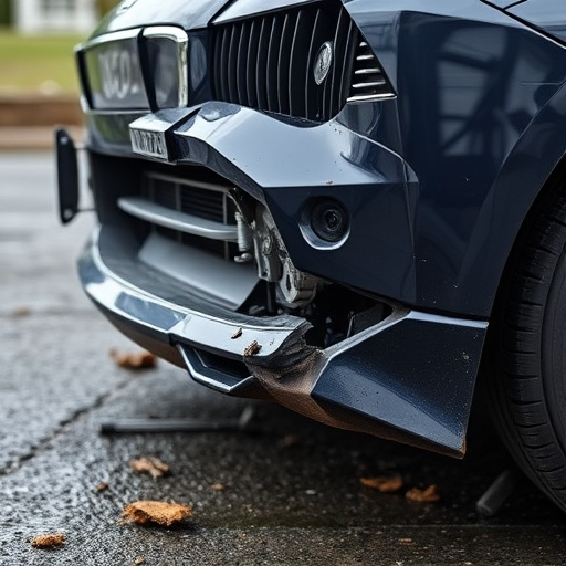 damaged car bumper