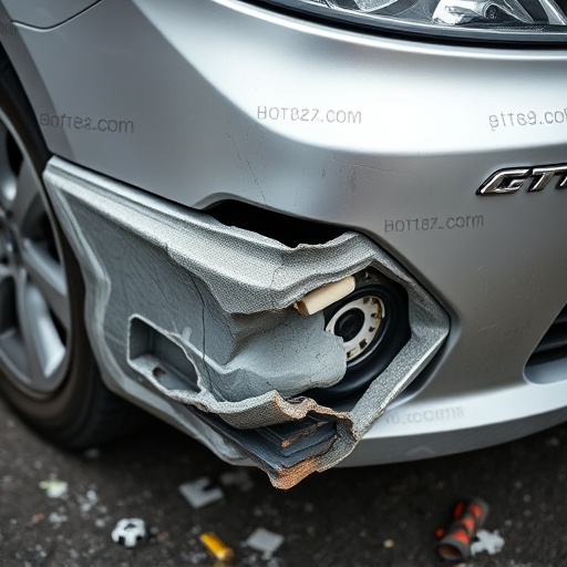 damaged car bumper