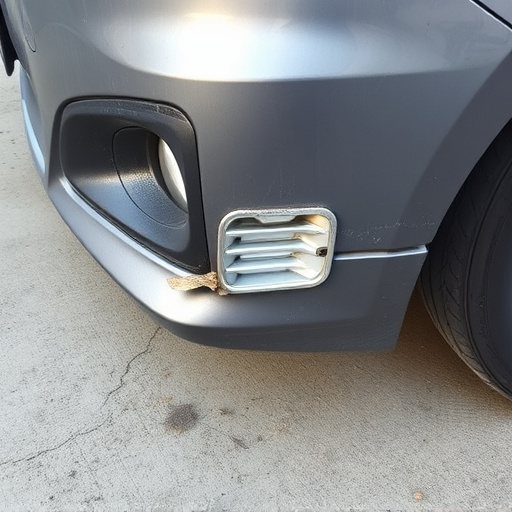 damaged car bumper