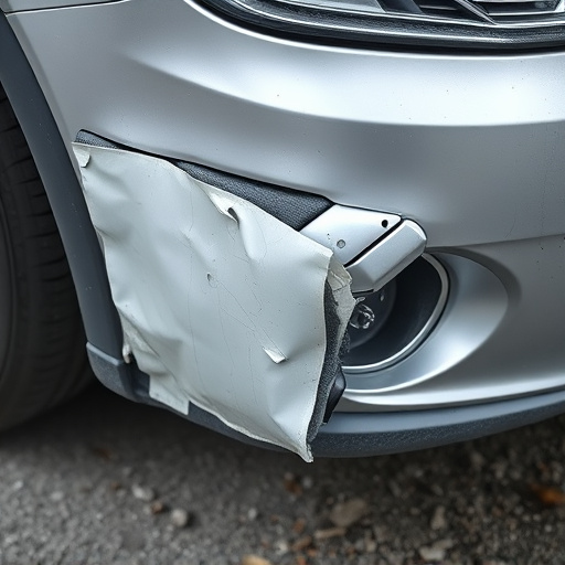 damaged car bumper