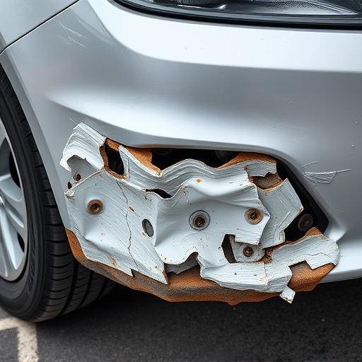 damaged car bumper