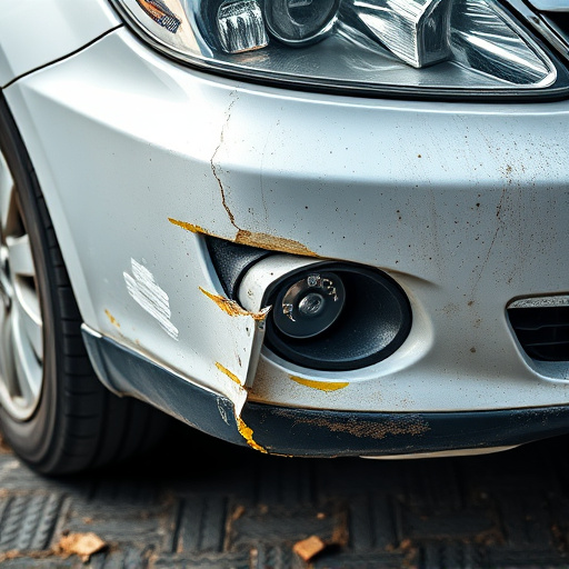 damaged car bumper