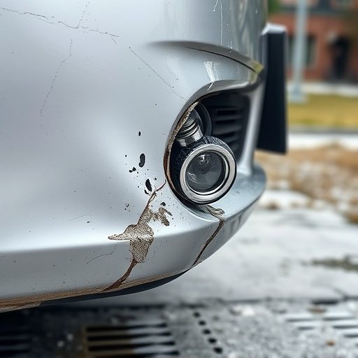 damaged car bumper