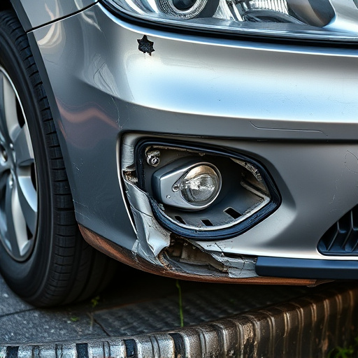 damaged car bumper