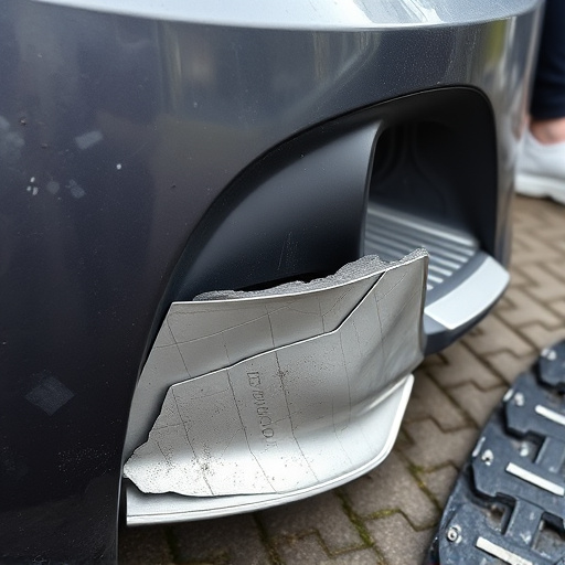 damaged car bumper