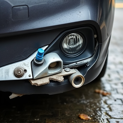 damaged car bumper
