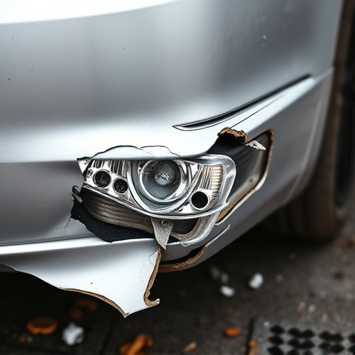 damaged car bumper