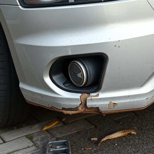 damaged car bumper