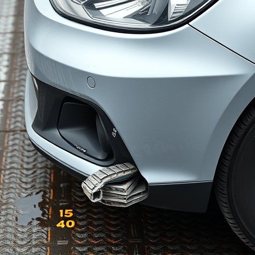 damaged car bumper