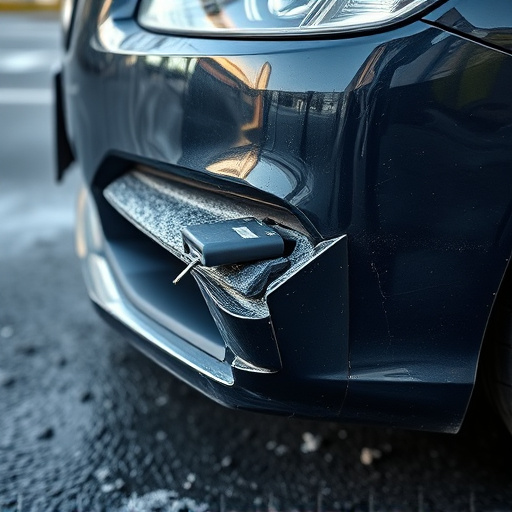 damaged car bumper