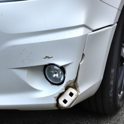 damaged car bumper