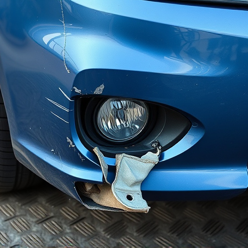 damaged car bumper