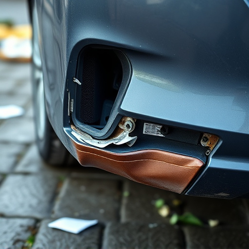 damaged car bumper