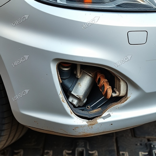 damaged car bumper