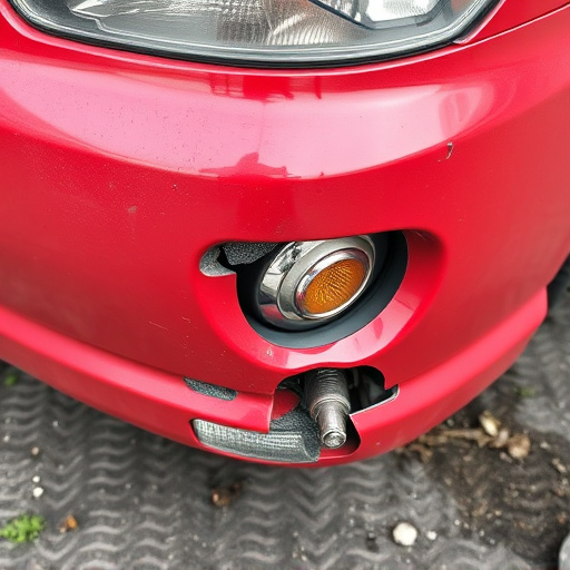 damaged car bumper