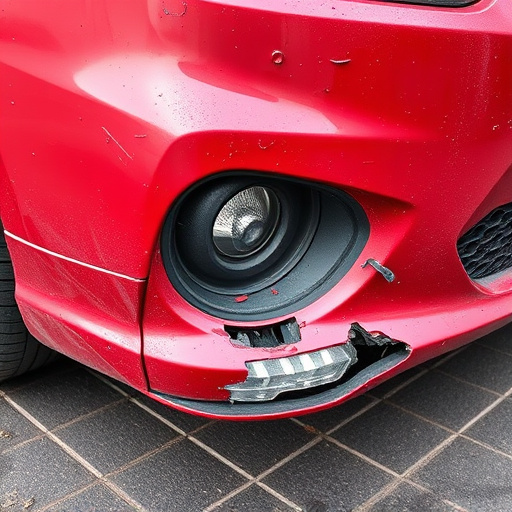 damaged car bumper