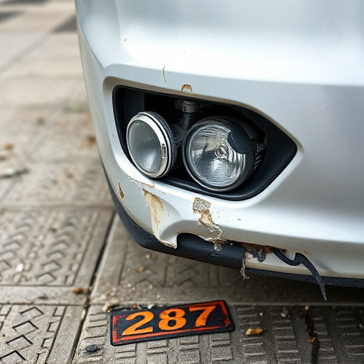 damaged car bumper