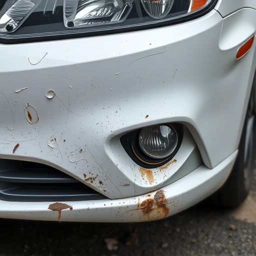 damaged car bumper
