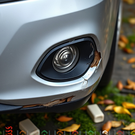damaged car bumper