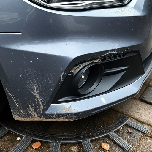 damaged car bumper