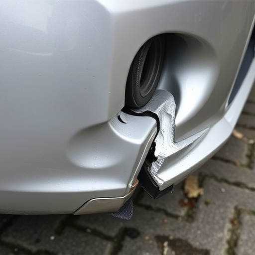 damaged car bumper