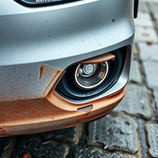 damaged car bumper