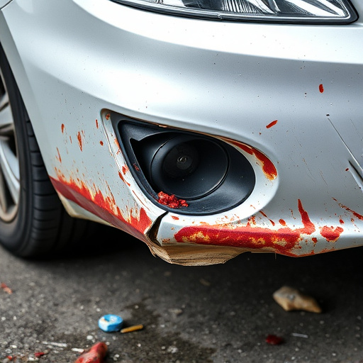 damaged car bumper
