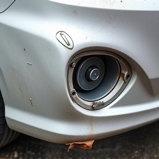 damaged car bumper