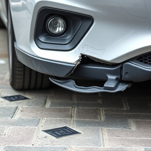 damaged car bumper