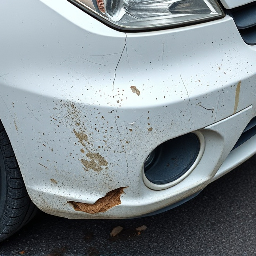 damaged car bumper