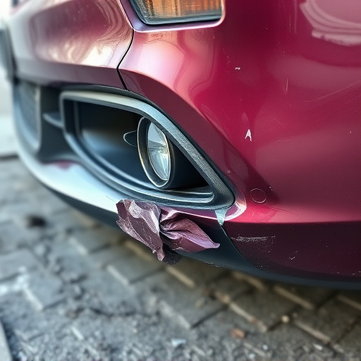 damaged car bumper