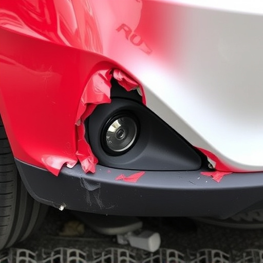 damaged car bumper