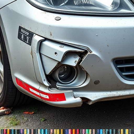 damaged car bumper