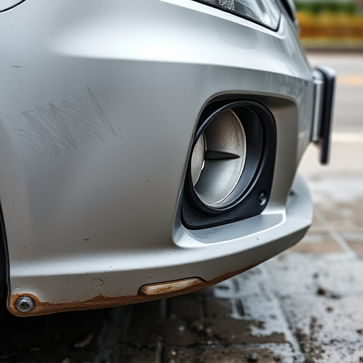 damaged car bumper