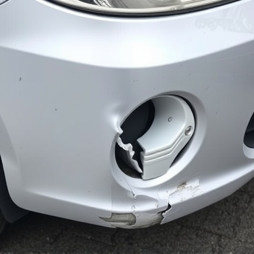 damaged car bumper