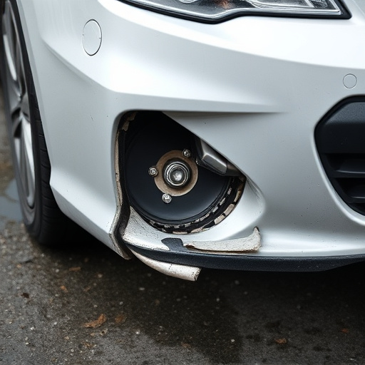 damaged car bumper