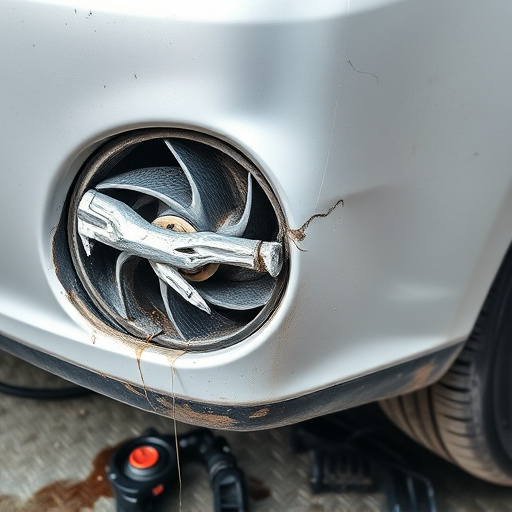 damaged car bumper
