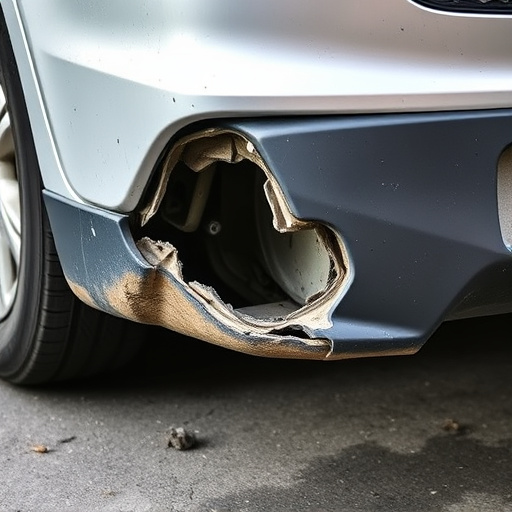 damaged car bumper