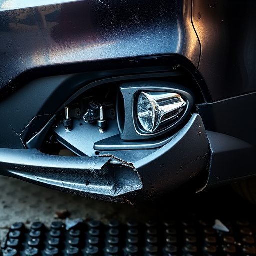 damaged car bumper