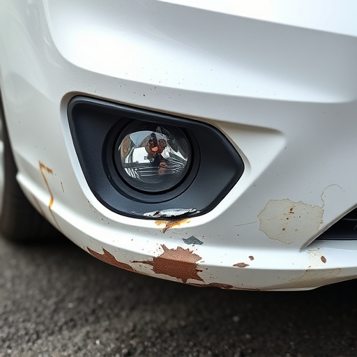 damaged car bumper