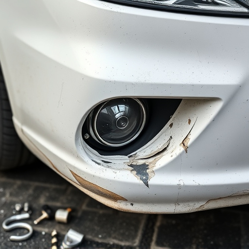damaged car bumper