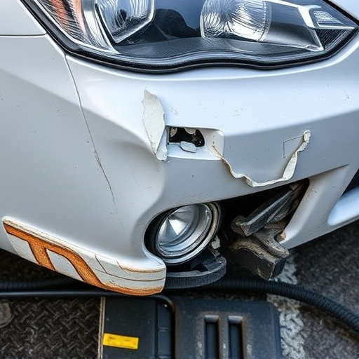 damaged car bumper