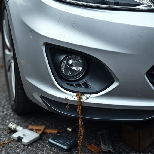 damaged car bumper